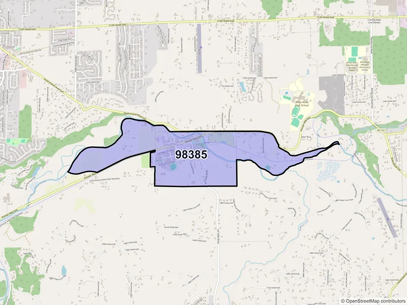 Map of South Prairie, Washington and ZIP codes
