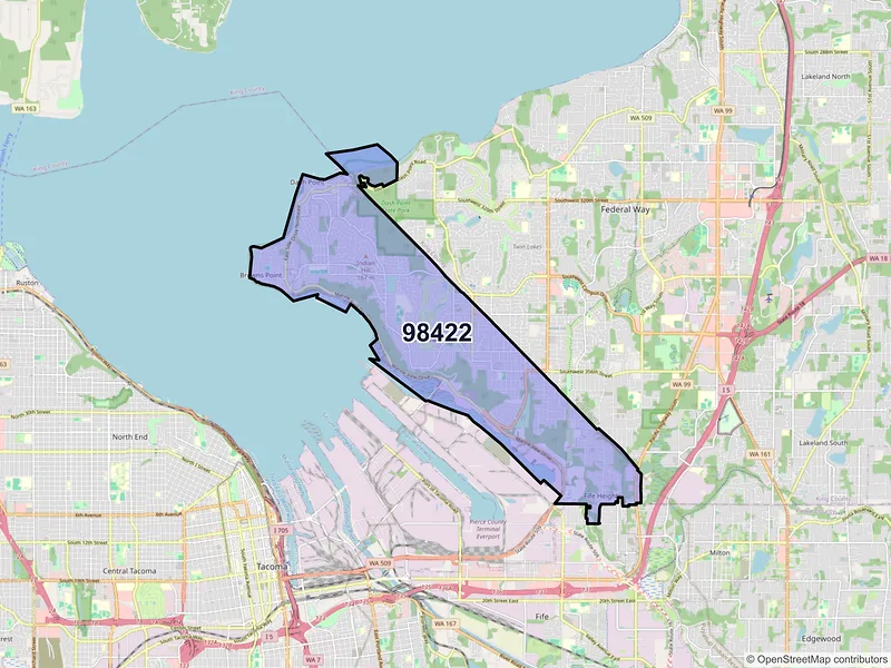 Map of ZIP Code 98422 — Tacoma, WA