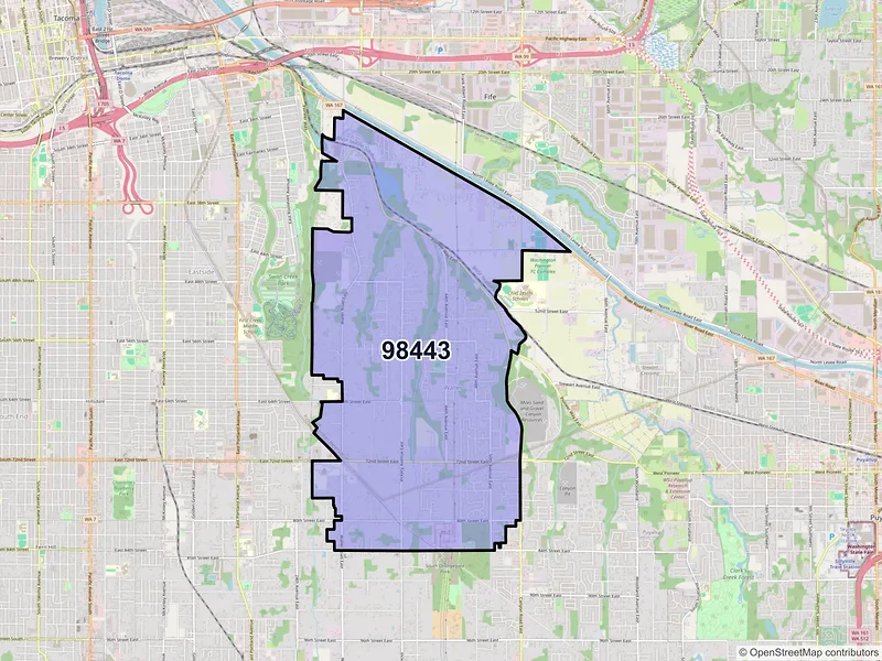 Map of ZIP Code 98443 — Tacoma, WA