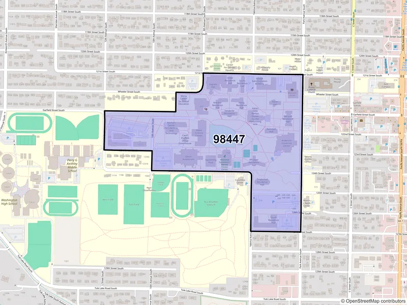 Map of ZIP Code 98447 — Tacoma, WA