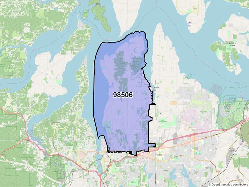 Map of ZIP Code 98506 — Olympia, WA
