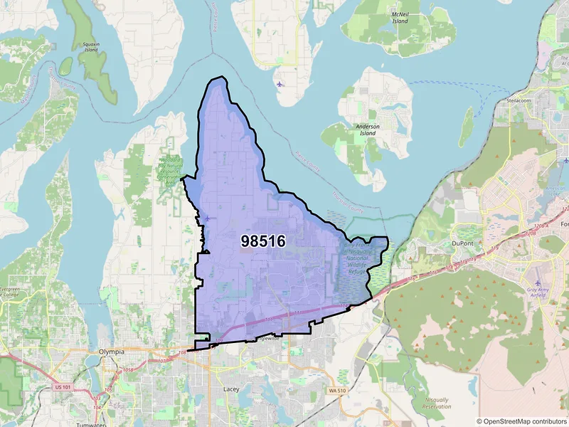 Map of ZIP Code 98516 — Olympia, WA