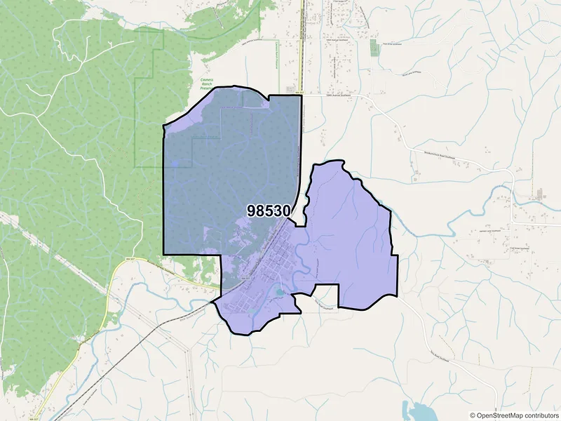Map of Bucoda, Washington and ZIP codes