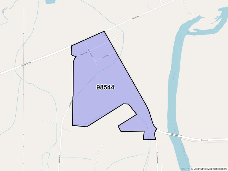 Map of Galvin, Washington and ZIP codes