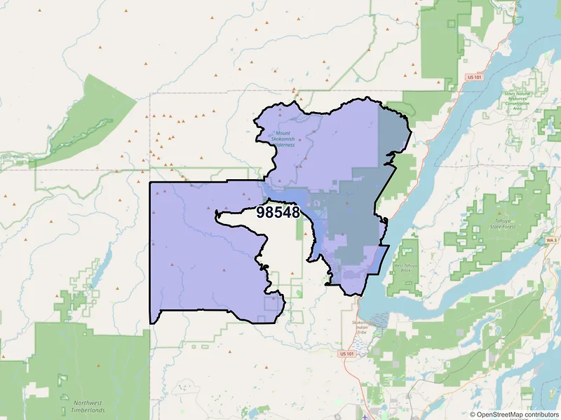Map of ZIP Code 98548 — Hoodsport, WA