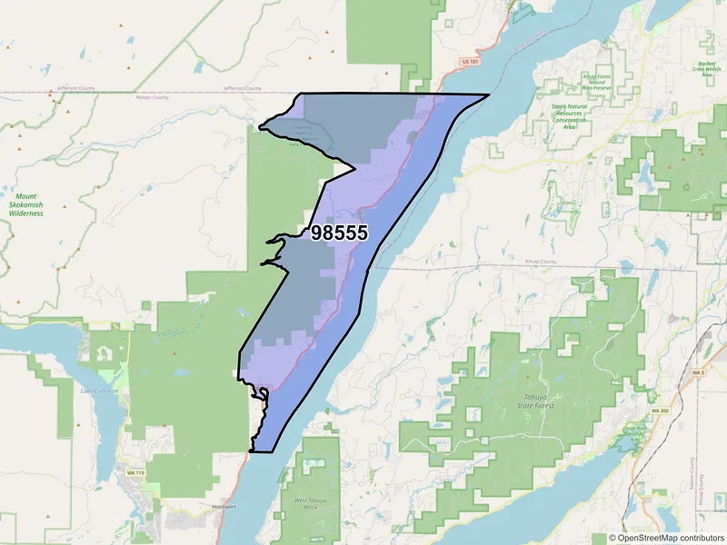 Map of Lilliwaup, Washington and ZIP codes