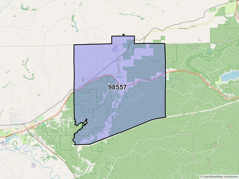 Map of Mccleary, Washington and ZIP codes