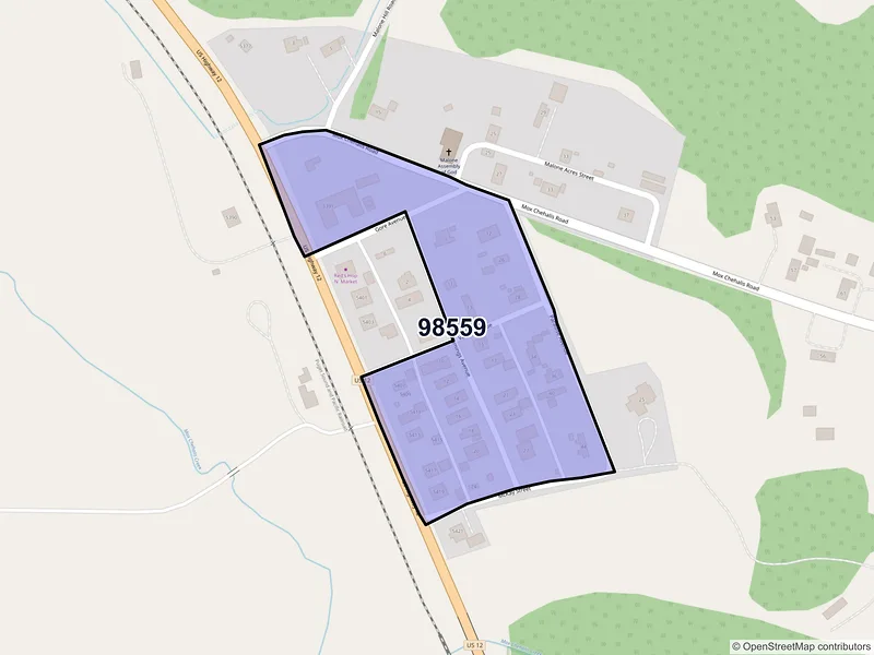 Map of Malone, Washington and ZIP codes