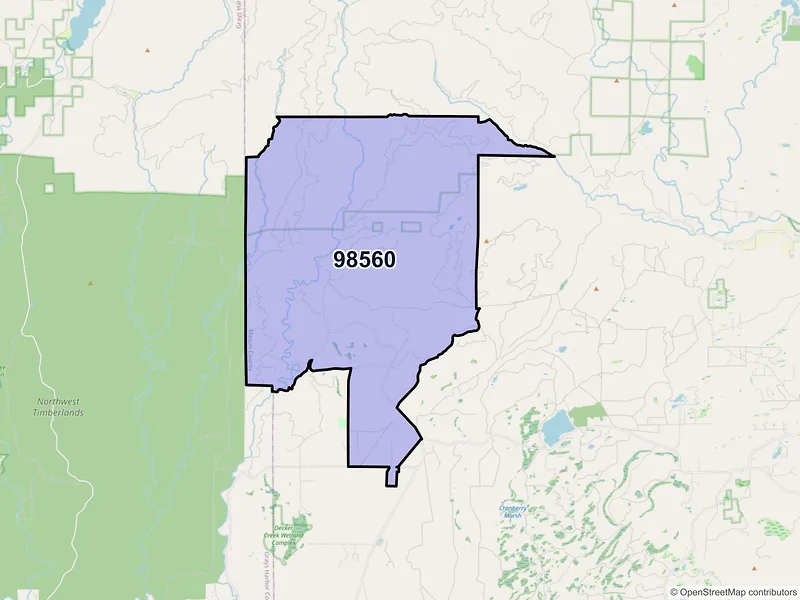 Map of ZIP Code 98560 — Matlock, WA