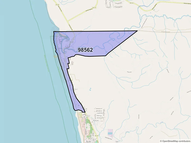 Map of Moclips, Washington and ZIP codes