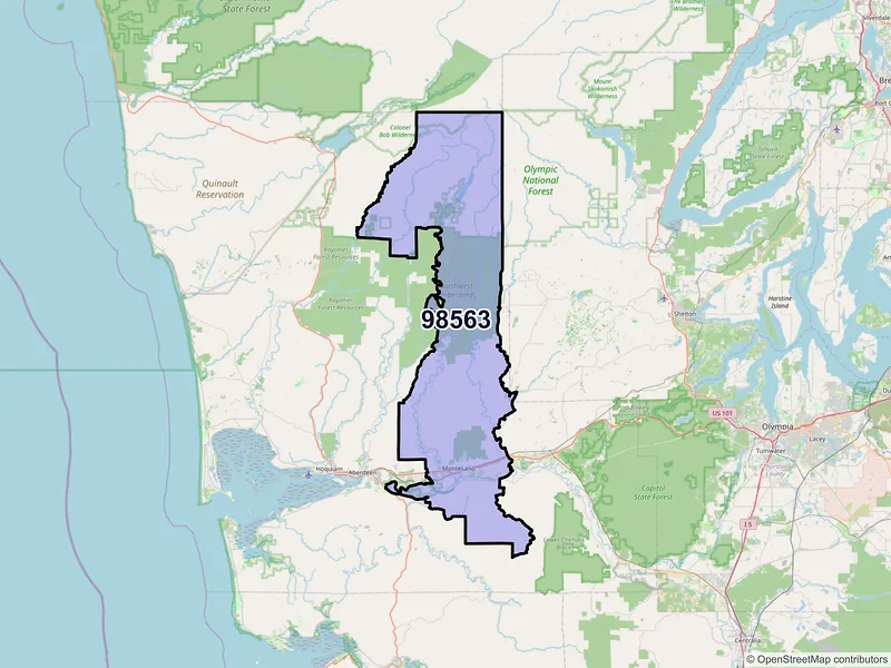 Map of ZIP Code 98563 — Montesano, WA