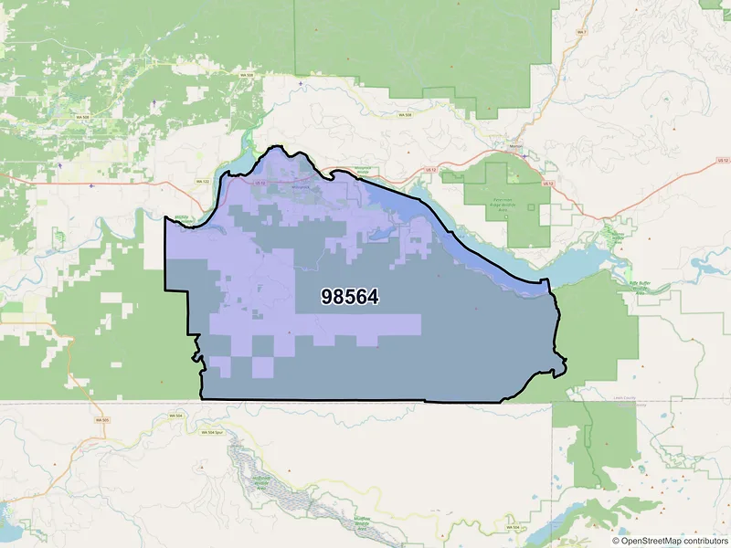 Map of ZIP Code 98564 — Mossyrock, WA