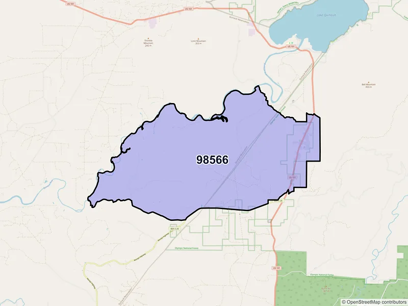 Map of Neilton, Washington and ZIP codes