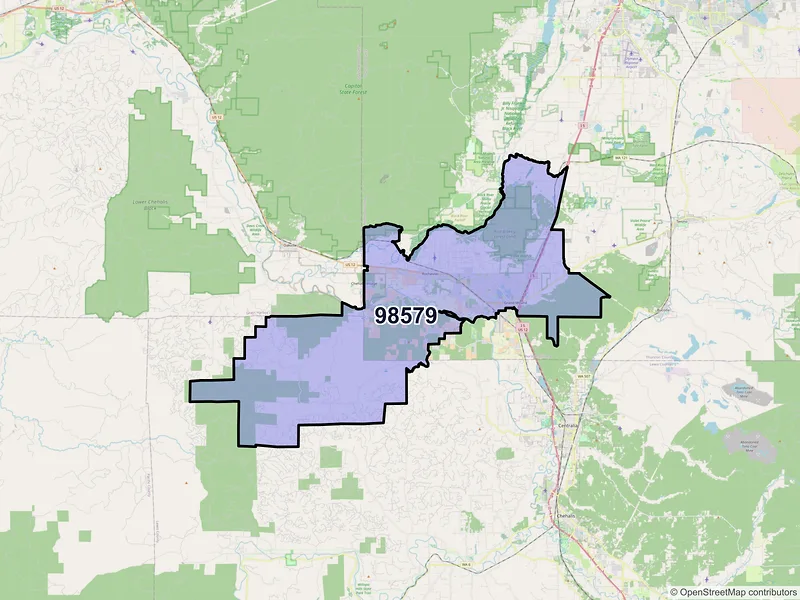 Map of ZIP Code 98579 — Rochester, WA