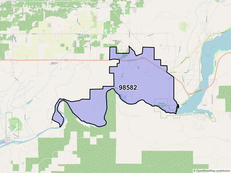 Map of ZIP Code 98582 — Salkum, WA