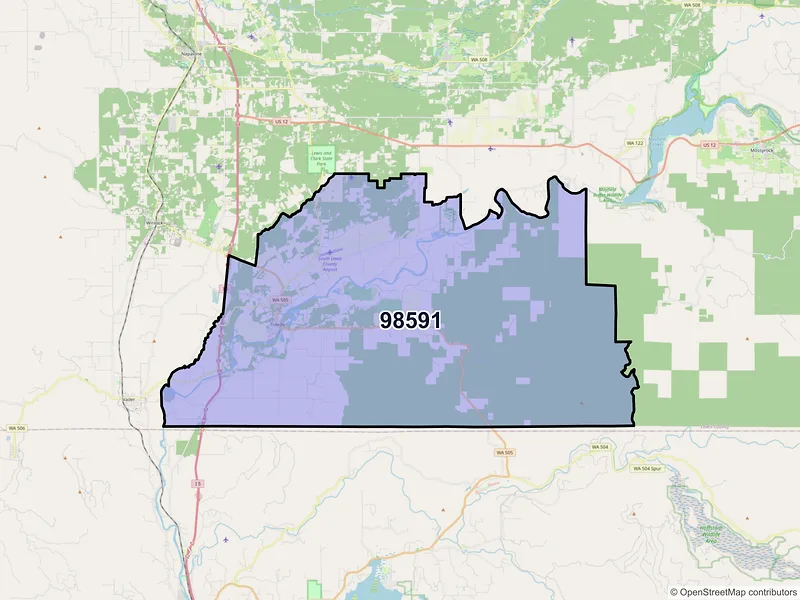 Map of ZIP Code 98591 — Toledo, WA