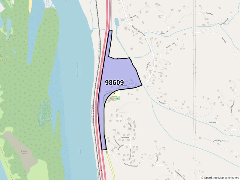 Map of ZIP Code 98609 — Carrolls, WA