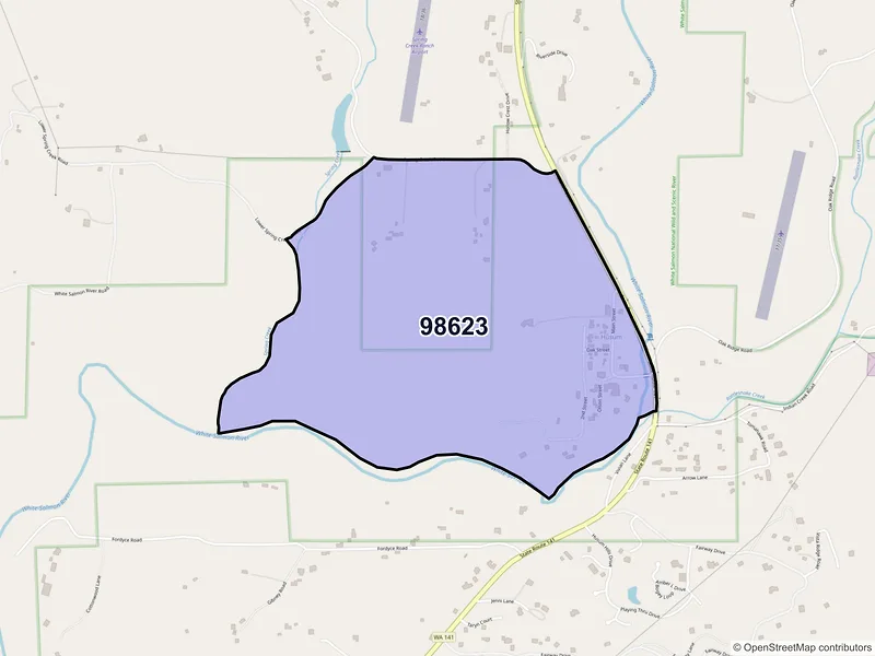 Map of Husum, Washington and ZIP codes