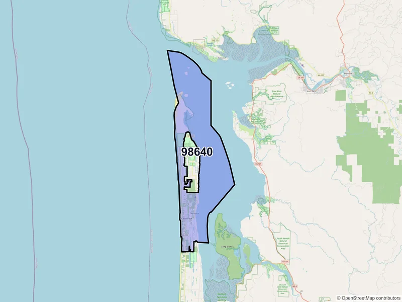 Map of ZIP Code 98640 — Ocean Park, WA