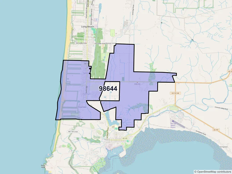 Map of Seaview, Washington and ZIP codes