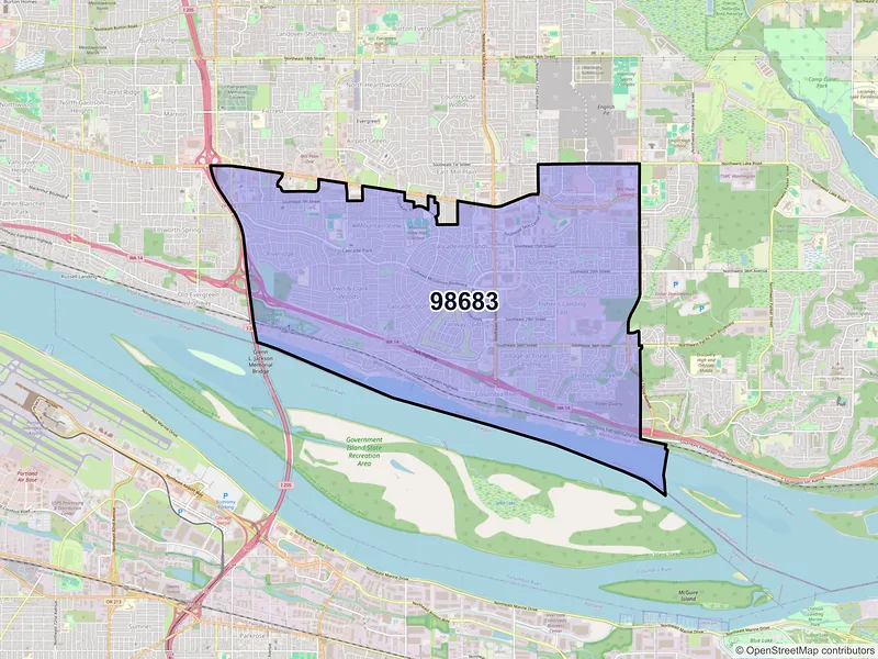 Map of ZIP Code 98683 — Vancouver, WA
