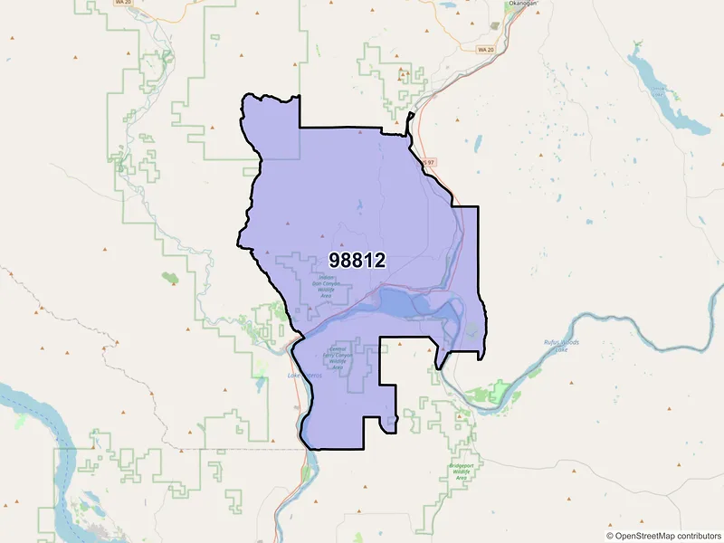 Map of ZIP Code 98812 — Brewster, WA