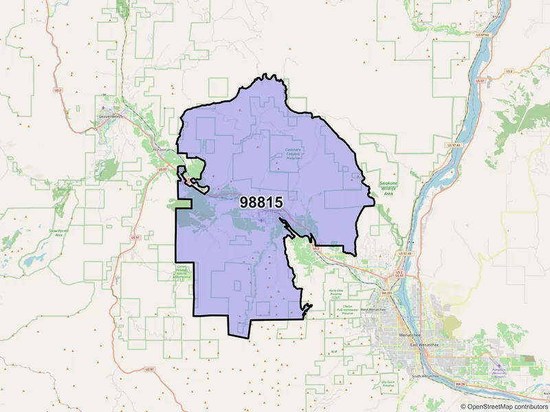 Map of ZIP Code 98815 — Cashmere, WA