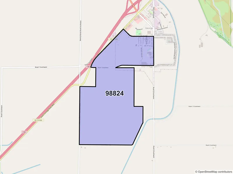 Map of George, Washington and ZIP codes