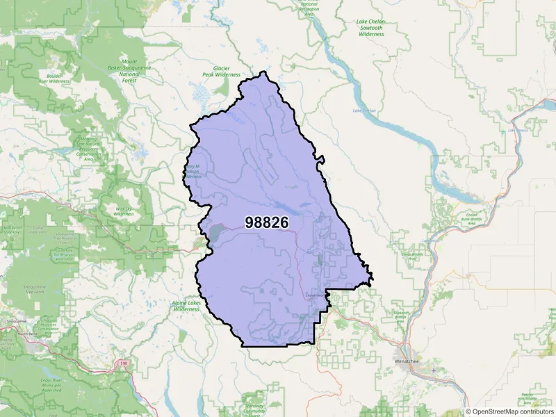Map of Leavenworth, Washington and ZIP codes