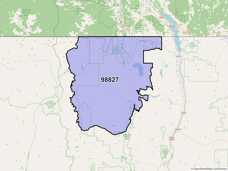 Map of ZIP Code 98827 — Loomis, WA