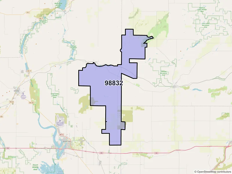 Map of ZIP Code 98832 — Marlin, WA