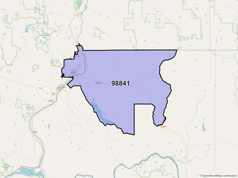 Map of ZIP Code 98841 — Omak, WA