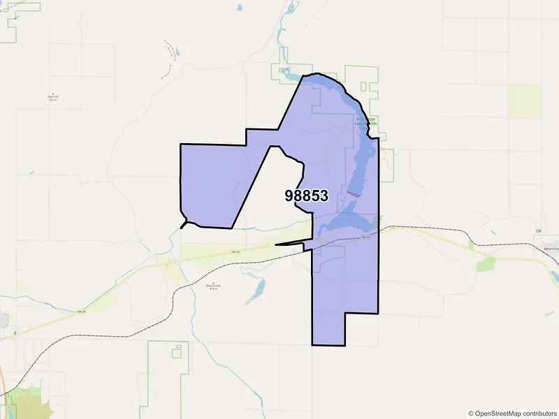 Map of Stratford, Washington and ZIP codes