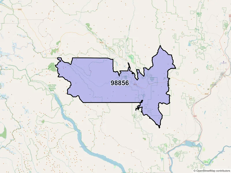 Map of ZIP Code 98856 — Twisp, WA