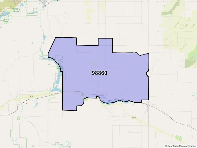 Map of Wilson Creek, Washington and ZIP codes