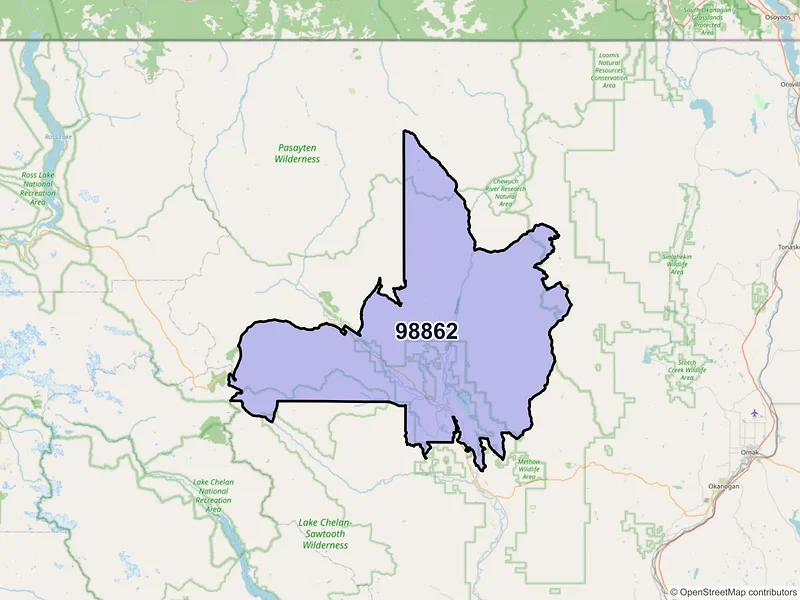 Map of ZIP Code 98862 — Winthrop, WA