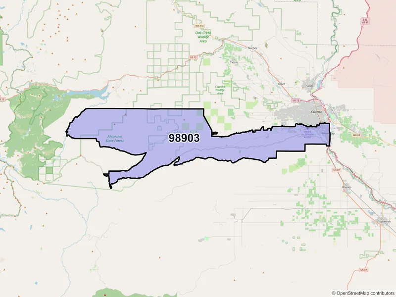 Map of ZIP Code 98903 — Yakima, WA