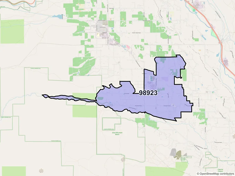 Map of ZIP Code 98923 — Cowiche, WA