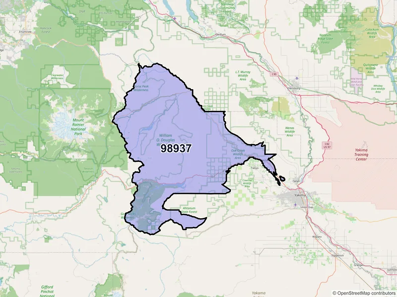 Map of Naches, Washington and ZIP codes