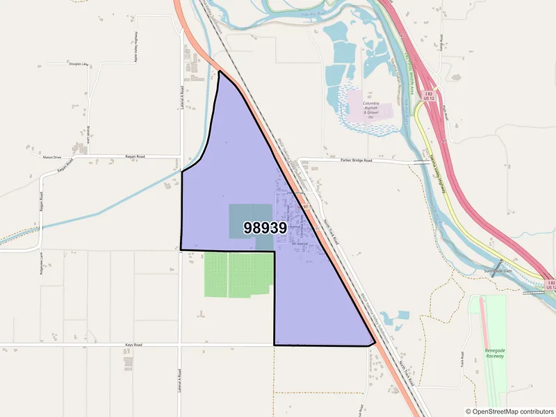 Map of Parker, Washington and ZIP codes