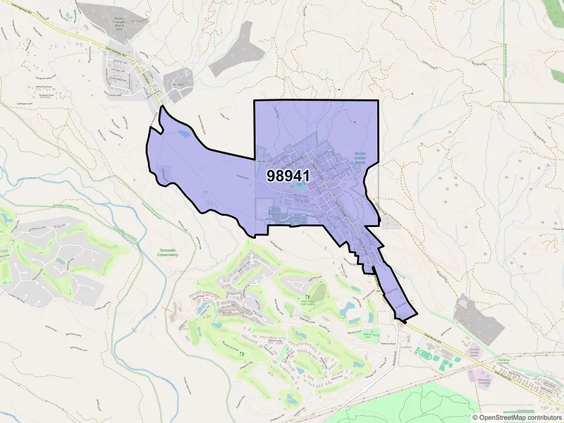 Map of Roslyn, Washington and ZIP codes