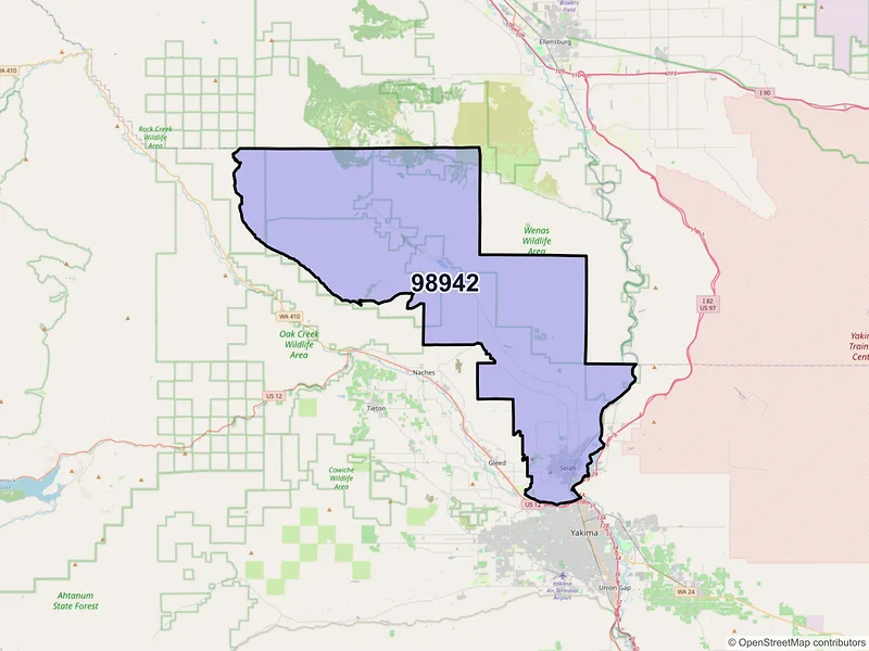 Map of ZIP Code 98942 — Selah, WA