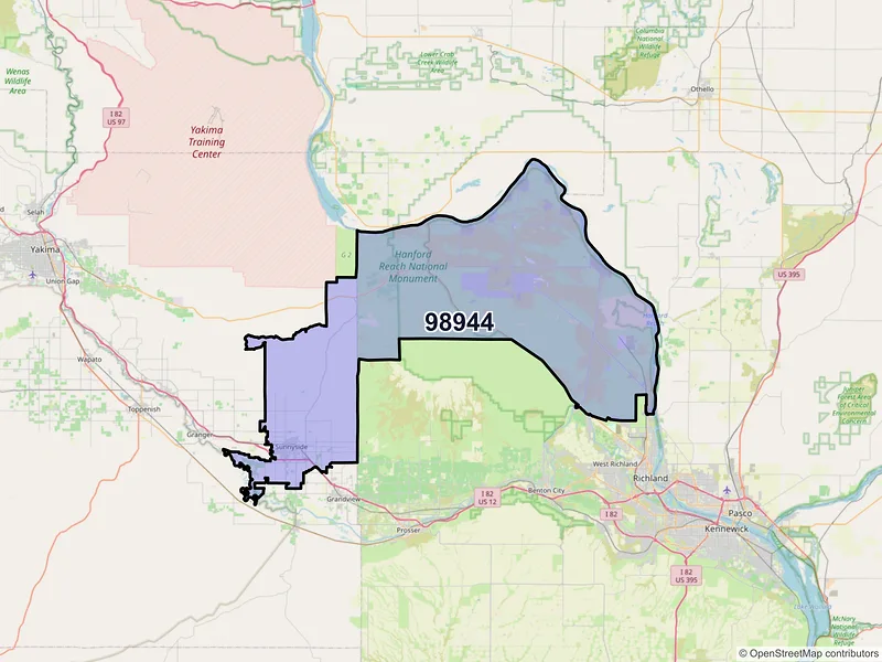 Map of ZIP Code 98944 — Sunnyside, WA