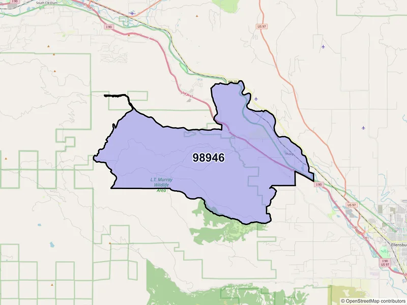 Map of ZIP Code 98946 — Thorp, WA