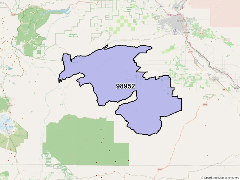 Map of ZIP Code 98952 — White Swan, WA