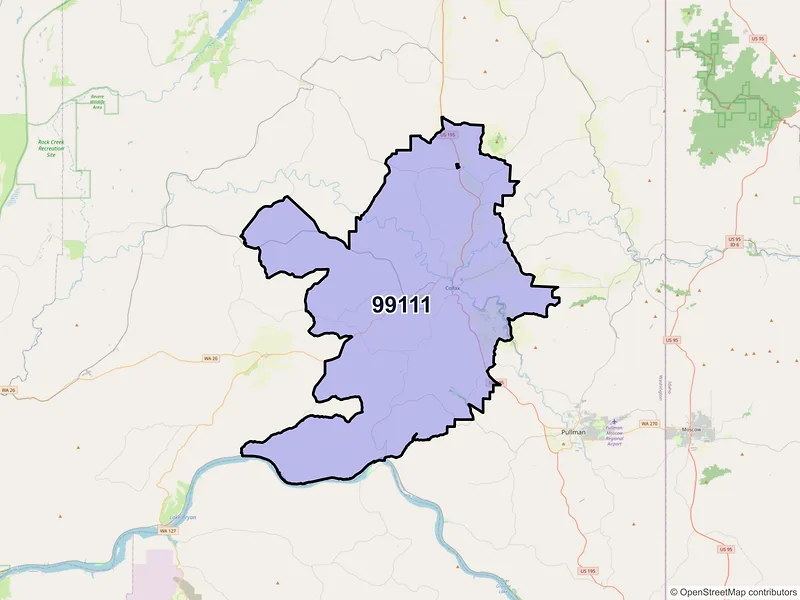 Map of ZIP Code 99111 — Colfax, WA