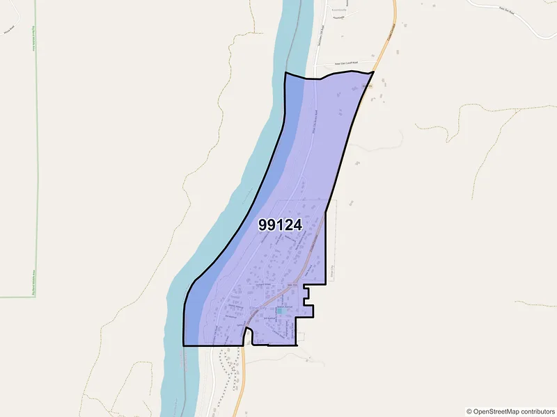 Map of Elmer City, Washington and ZIP codes