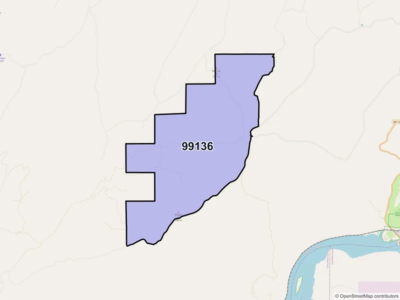 Map of ZIP Code 99136 — Hay, WA