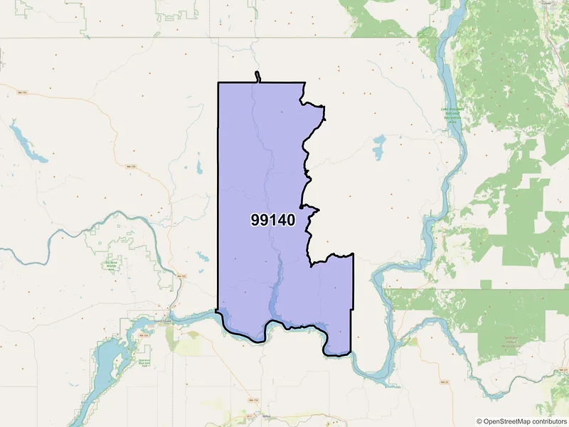 Map of ZIP Code 99140 — Keller, WA
