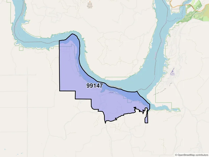Map of ZIP Code 99147 — Lincoln, WA